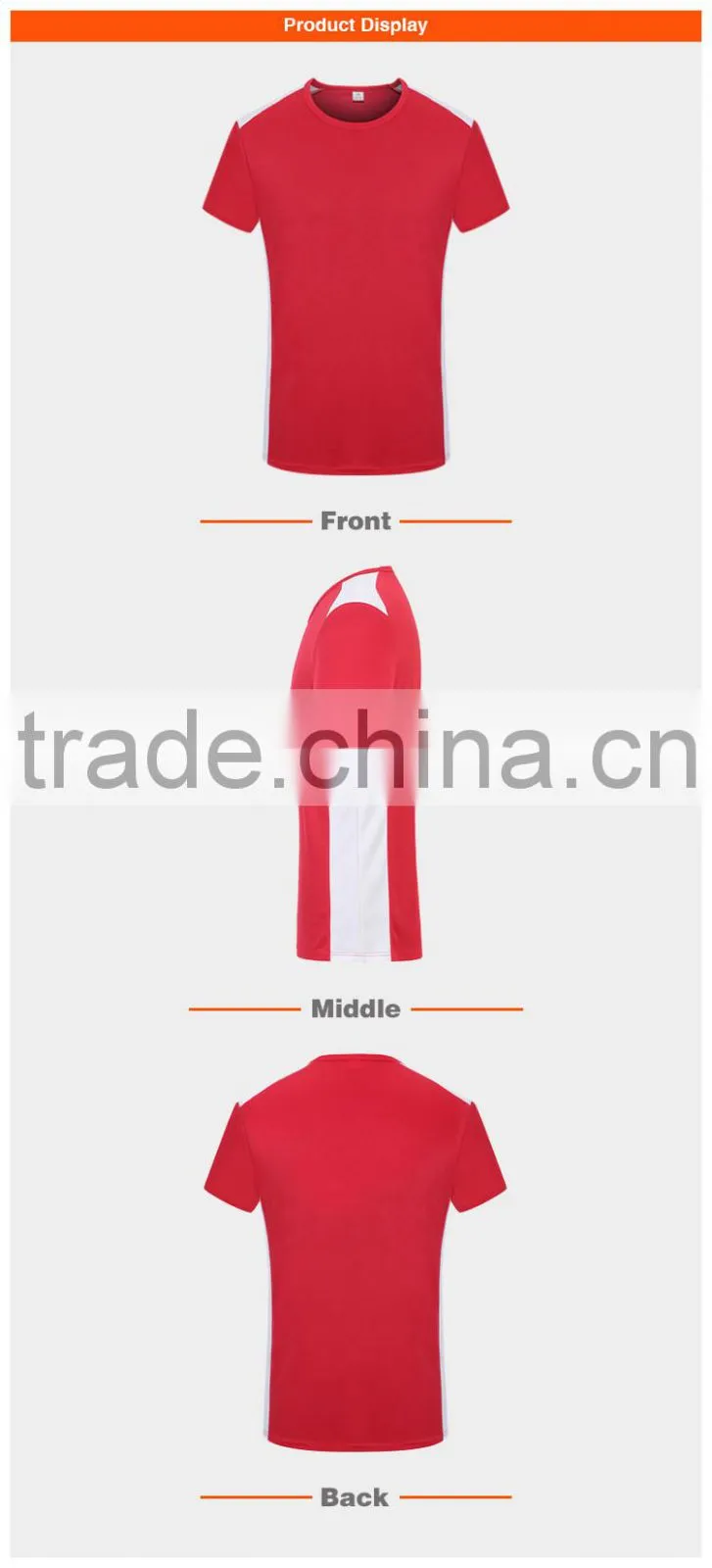 Custom Logo printing 100% Dry Fit Polyester football t-shirt