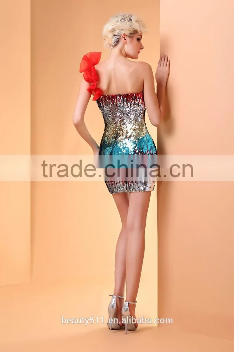 Elegant Lace Prom Dress Appliqued beaded Top A Line Tulle red short Evening Dress mini party dress 2017 ED46