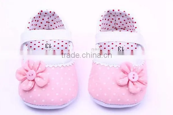 Spring&Autumn Polka Dot Flower Soft Sole Infant Baby Shoes