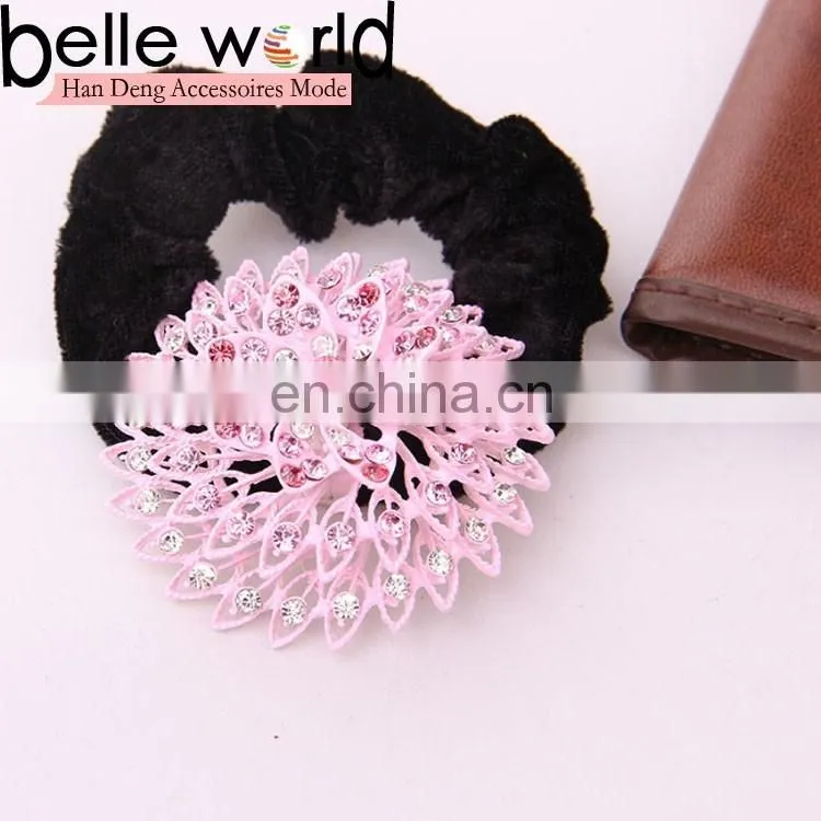 Grace Ladies Flower Crystal Rhinestone Ponytail Holder