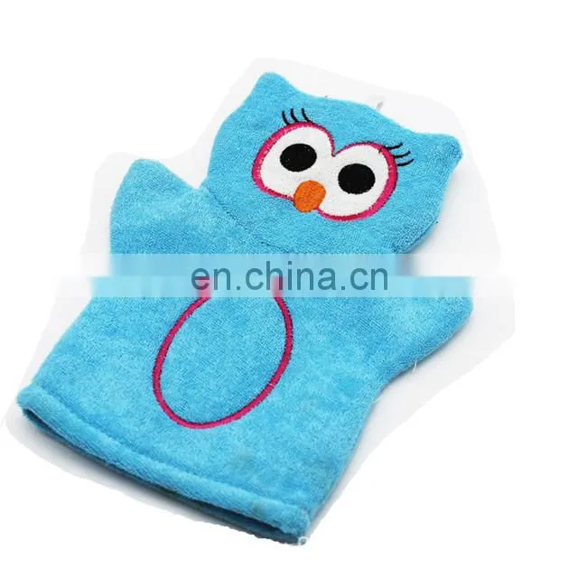 Baby Shower Gifts Terry Cloth Animal Shaped Bath Puppets Gloves Baby Wash Mitt
