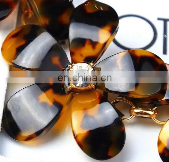 wholesale tortoise shell jewelry,tortoise shell resin flower necklace