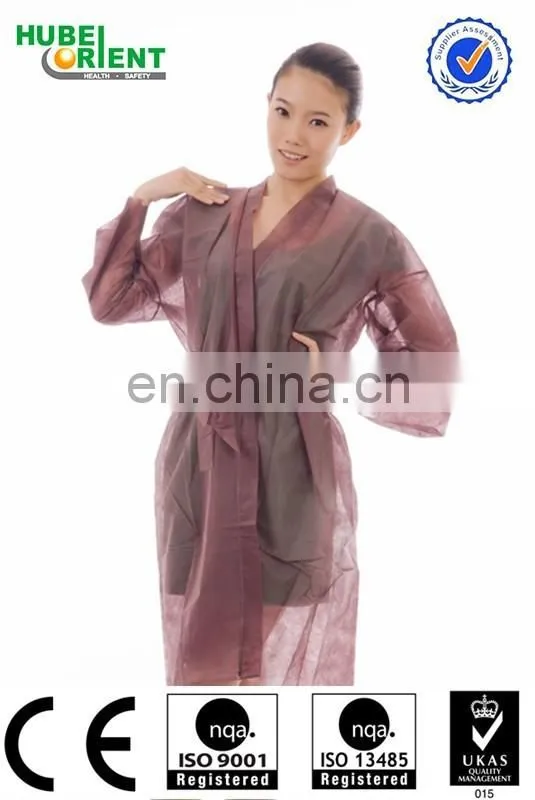 Cheap disposable pp medical non woven kimono for spa