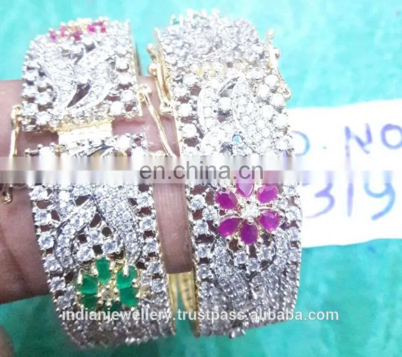 cz stone jewelry bangles exporter, bridal zircon bangle manufacturer