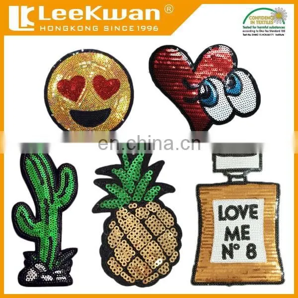 Sequin patch, emoji embroidery patch sequin patch, sequin patch stick on