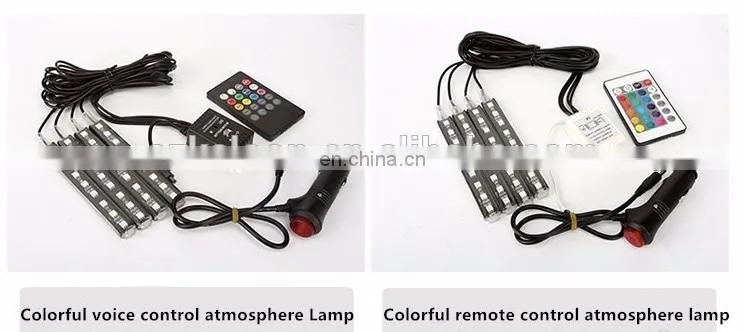 Car styling Wireless Remote/Music/Voice Control Interior Floor Foot Decoration Light Cigarette LED Atmosphere RGB