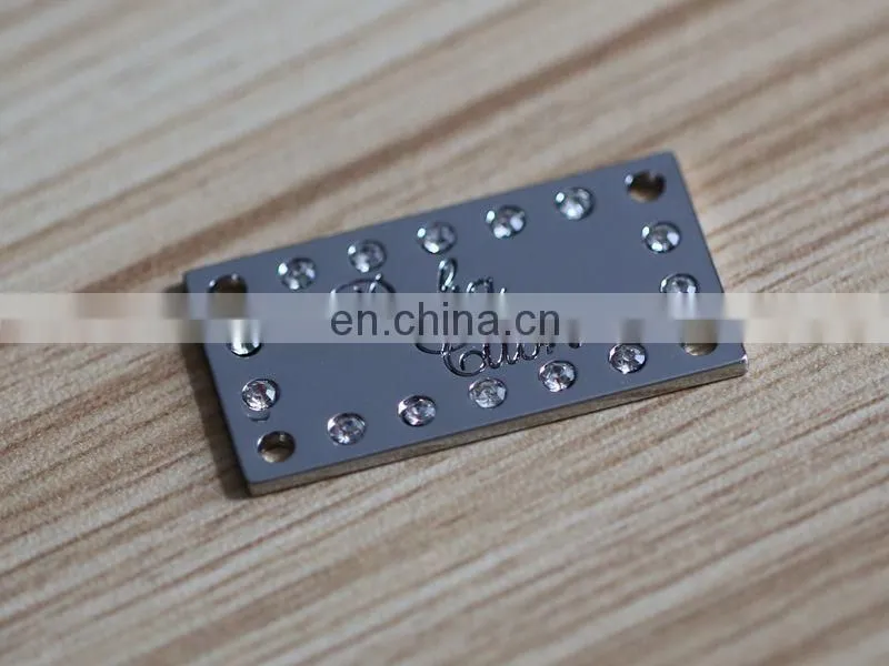 fashion durable metal garment label customized handbag metal logo for sale