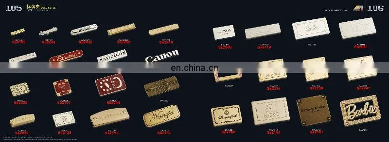 Song A Metal New style Gold plated anti brass metal label metal logo for handbag