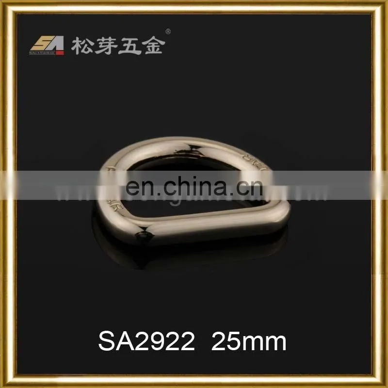 Factory Plated 1 inch D Ring Metal For Handbag, Custom Glossy Or Matt D Ring For Handbags