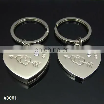 Red Heart Chinese Five-star National Flag Metal Key Chain for Couples