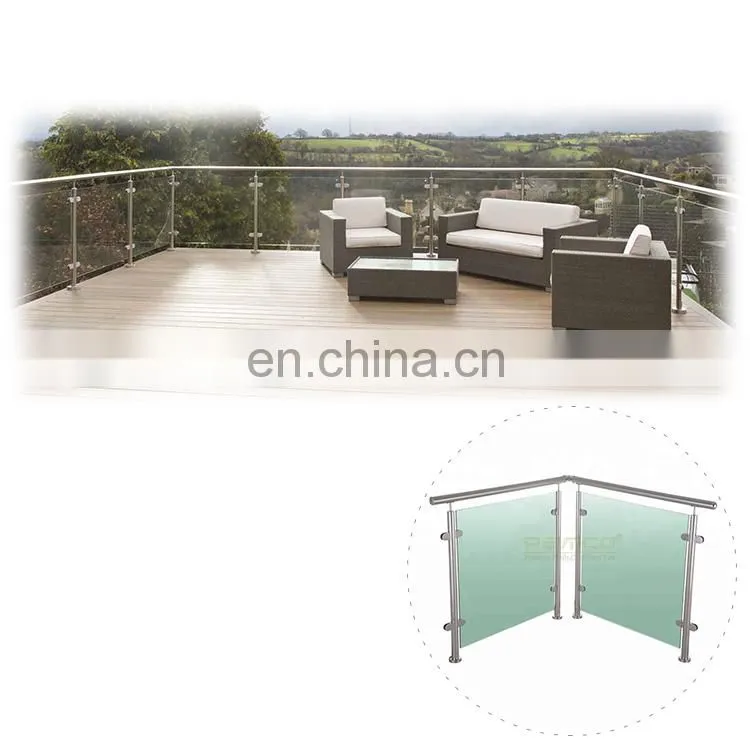 Top Grade Stainless Steel glass handrail terrace railing balcony glass railing