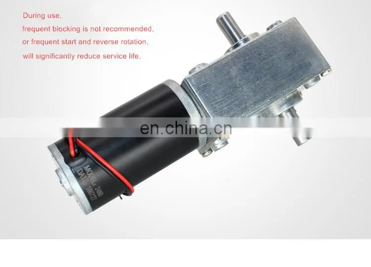 ChiHai Motor CHW4058-3162 High Precision DC 24V 12V Worm Gear Box Reduction Electric Motor Double Shaft Gear Motor