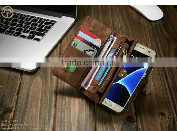 phone case displaying time on the case For Samsung s7 case leather with back card slot