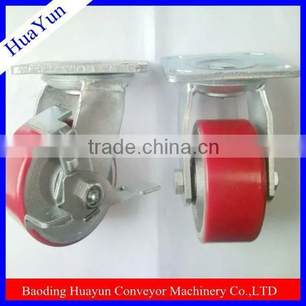 heavy duty castor wheel with double brake PU on PP rim from boading