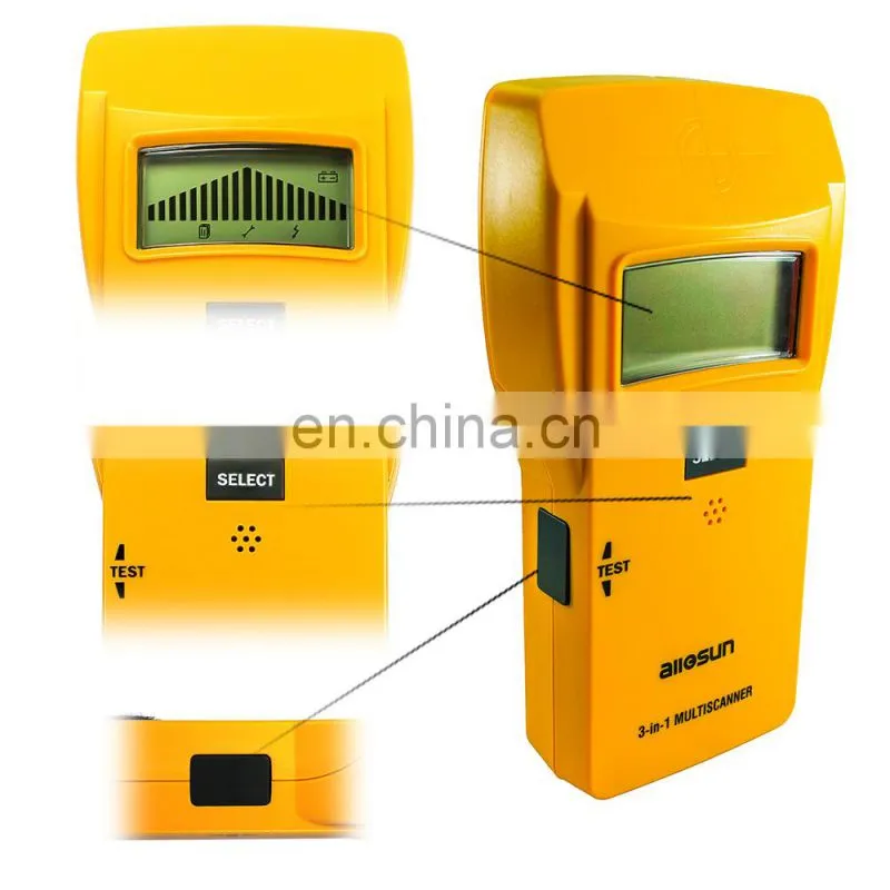 Allsun TS79 Wall Stud Finder Electrical Detector Center Edge Finding Tool Wall Multi-scanner Stud Detector 3 In 1 LCD Sound Wa