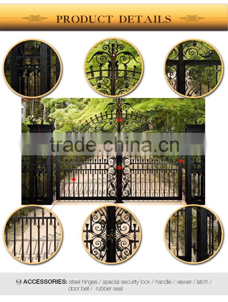 Top manufacturer classical design garden gate iron gate