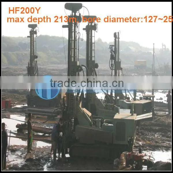 for water well and core drilling,crawler type HF180Y water boring machine,can drill depth up to 320m,easy operate