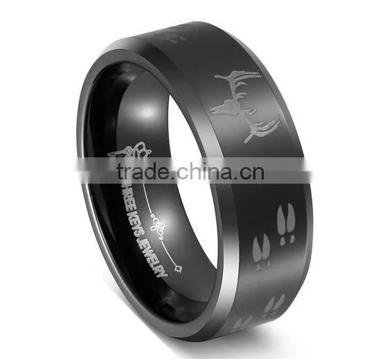 2016 Hot Sale New Products, Concave Gold Barb Wire Tungsten Carbide Wedding Band Ring