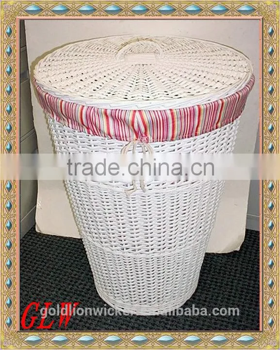 Willow hamper with liner in many colors