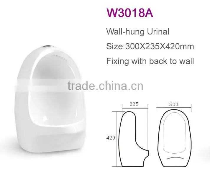 Ceramic quality china bathroom waterless corner wall hung urinal