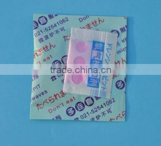 Oxygen level indicator chemical preservatives oxygen absorber for food package