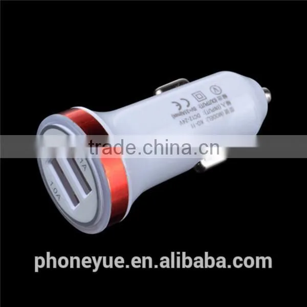 high quality logo custom colorful auto usb car charger adapter