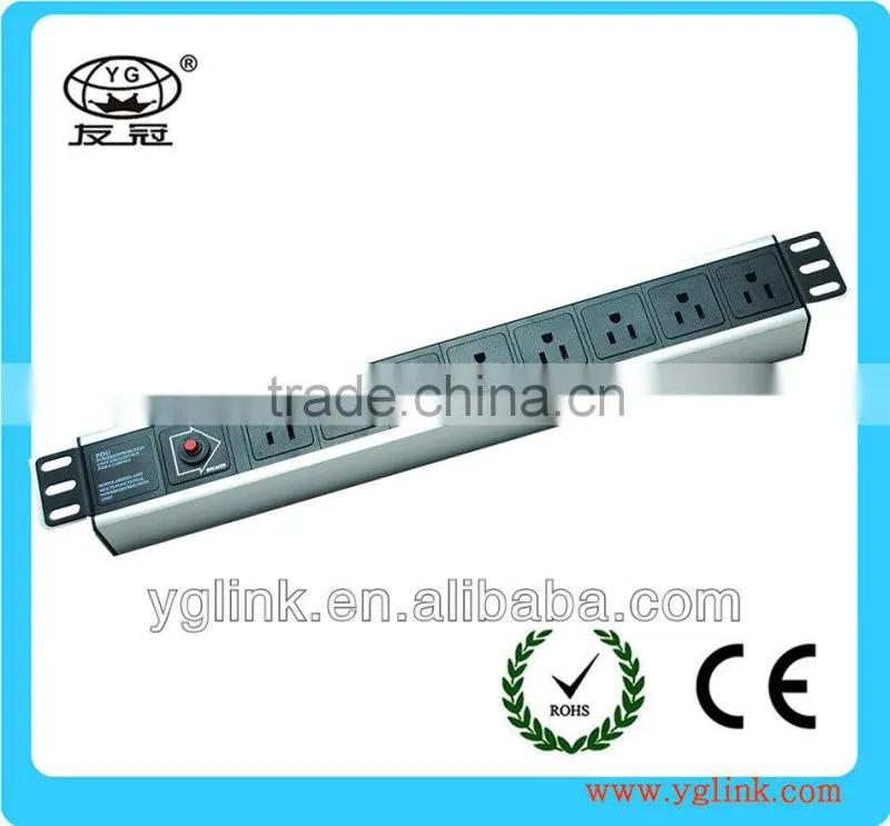 19''1.5U Unite states type smart PDU with overload protector