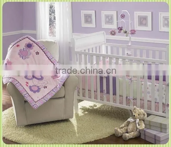 emboidery crib bedding set from professional manufacturer