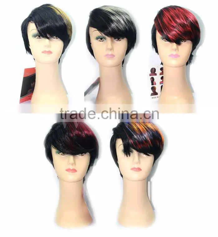 NEW ARRIVEL!!!! cheap synthetic hair wigs short hair machine made wig