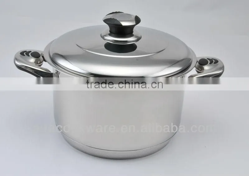 5 layder bottom Bakelite Handle Stainless Steel Casserole with Induction Bottom