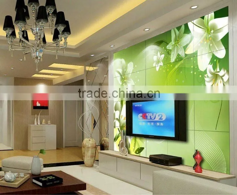 2016 Botton price for diamond shaped 3D printing glass for tv background wall