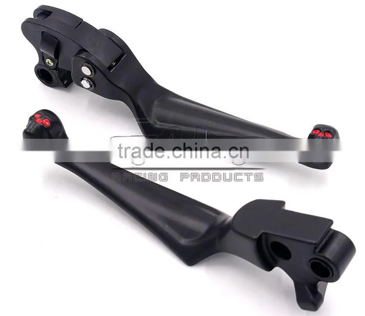 BJ-LS241-022 Costom Black Skull End Billet Aluminum Motorcycle Clutch Brake Lever For Harley