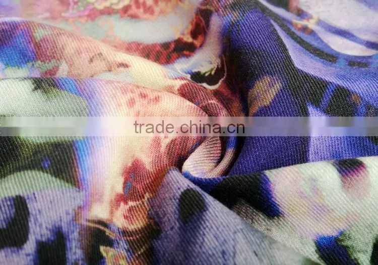 dresses clothing textile twill woven 100% viscose digital printing fabric