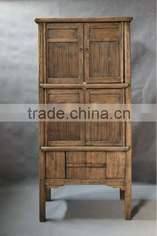 Chinese antique furniture Tall white Bamboo Cabinet