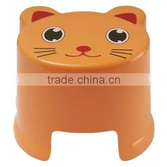 Skid-proof cute animal design cartoon stackable PP plastic stool for kids