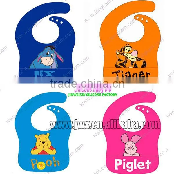 2015 newly FDA food grade light and colorful silicone baby bibs baby teether party dresses bandana drool bibs