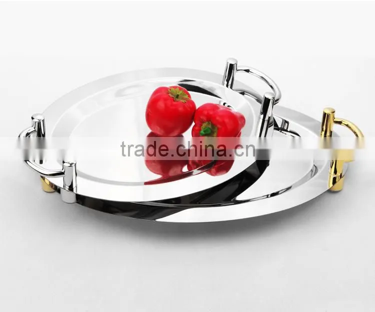 new products of gold rim stainless steel mirror polishing dinner plates for weddings