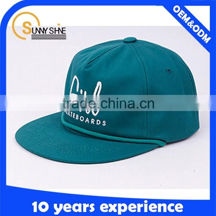 6 panel leather strap hat flat brim unstructured 6 panel hat