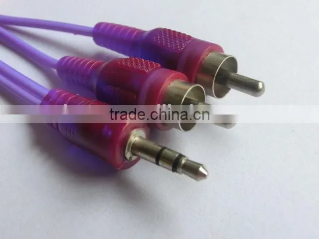 Hign quality reansparent DC 3.5 to 2 RCA cable