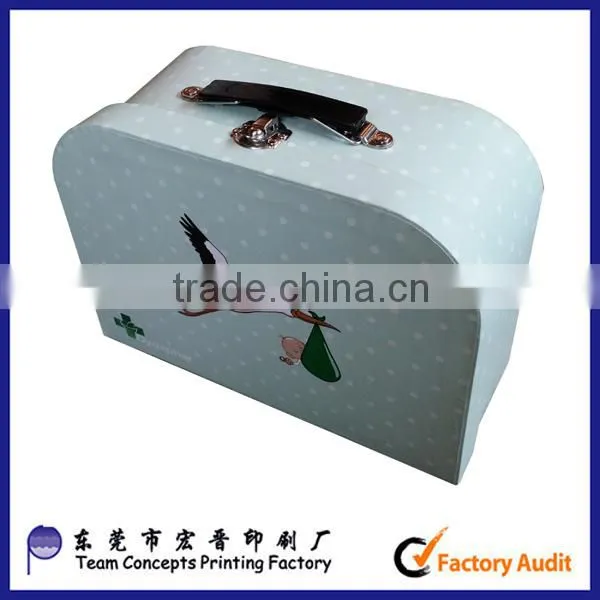 Custom promotion children paper suitcase box luggage box