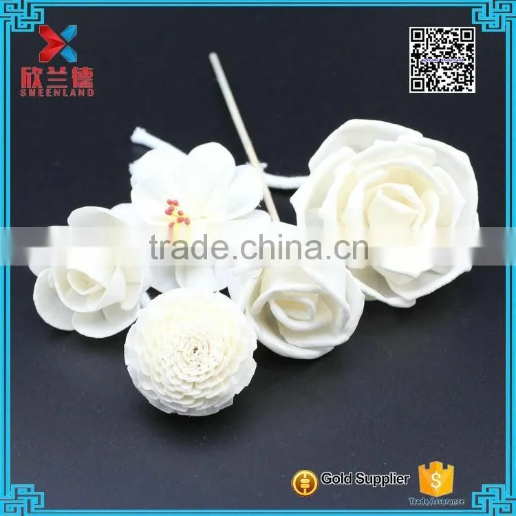 2016 wholesale rose shape natural wood sola flower diffuser