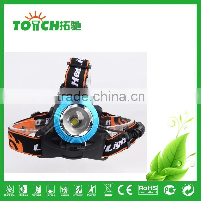 LED Hunting Light CRE E XM-L T6 LED Focus Headlight Headlamp 2000LM Zoomable Adjustable Light for Camping Hiking + Car Charger