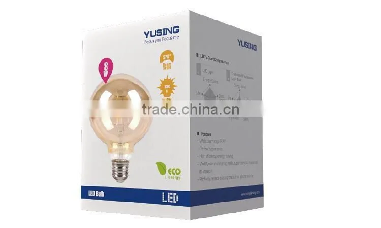G95 G125 220V High Voltage Ceramic COB 6W LED Filament Bulb