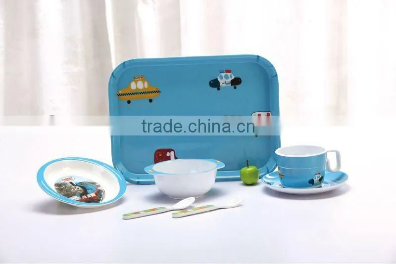 Animal shaped melamine children halloween 2 tone dinnerware sets