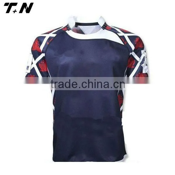 Professional new zealand black wholesale rugby shirt