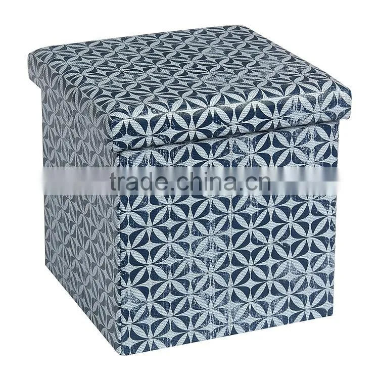 pu leather folding storage ottoman pouf