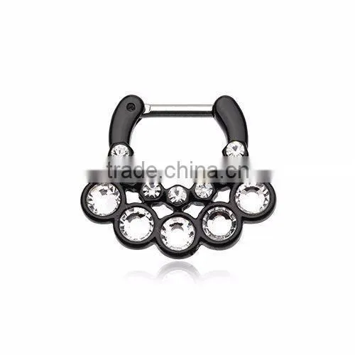 Black Septum Clicker Nose Belly Nipple