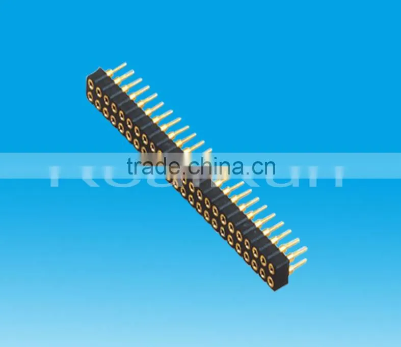 Round connector 2.54mm double row machined Female header