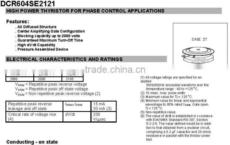 fast thyristor DCR604
