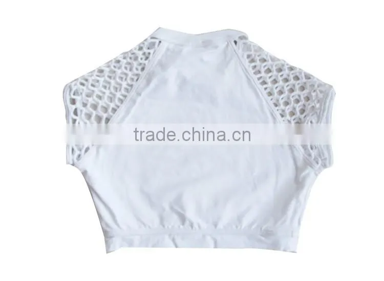 Fashion pure white color lady's short coat summer clothes